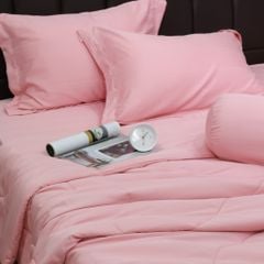 Bộ Chăn Ga Gối Nin House Classic Hồng Pastel C190711