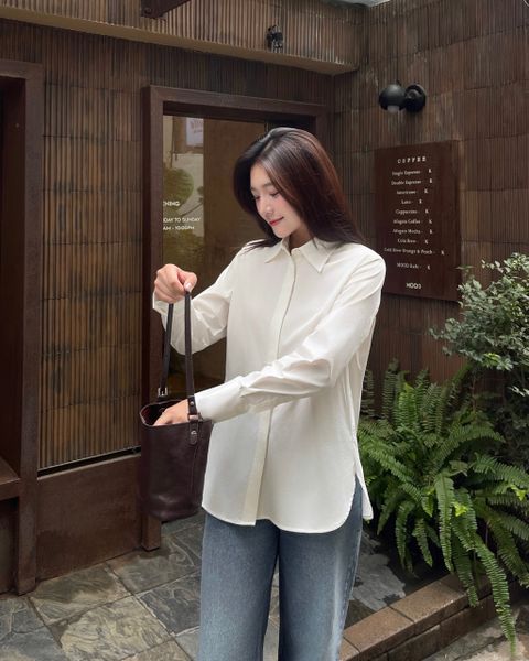 Áo Sơ Mi Nữ TheBlueTshirt Standard Lux Shirt - Ivory White
