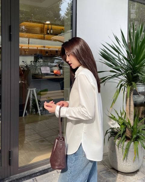 Áo Sơ Mi Nữ TheBlueTshirt Standard Lux Shirt - Ivory White