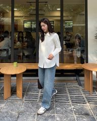 Áo Sơ Mi Nữ TheBlueTshirt Standard Lux Shirt - Ivory White