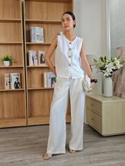 Áo Kiểu Linen Trắng