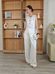 Áo Kiểu Linen Trắng