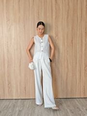 Áo Kiểu Linen Trắng