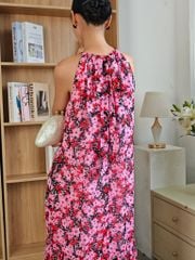 Đầm Voan Hồng Hoa Đỏ