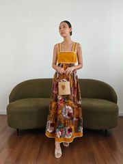 Đầm Linen Nâu Cam