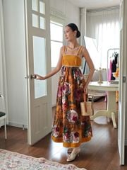 Đầm Linen Nâu Cam