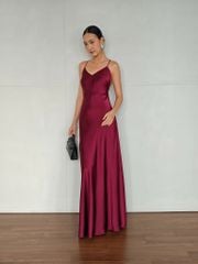 Đầm Lụa Đỏ Rượu