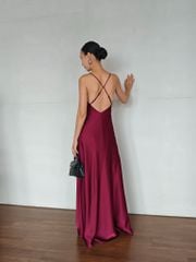 Đầm Lụa Đỏ Rượu