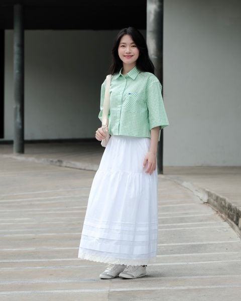 Áo Sơ Mi Nữ TheBlueTshirt NewYork Shirt - Pearl Green Gingham