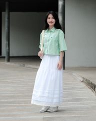 Áo Sơ Mi Nữ TheBlueTshirt NewYork Shirt - Pearl Green Gingham