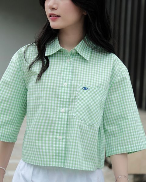 Áo Sơ Mi Nữ TheBlueTshirt NewYork Shirt - Pearl Green Gingham