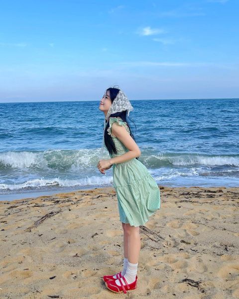 Đầm Nữ TheBlueTshirt Mini Dress - Pearl Green Gingham ZigZag Lace