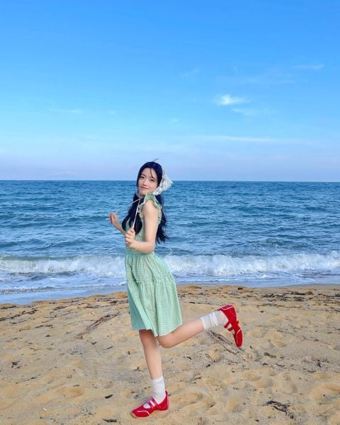 Đầm Nữ TheBlueTshirt Mini Dress - Pearl Green Gingham ZigZag Lace