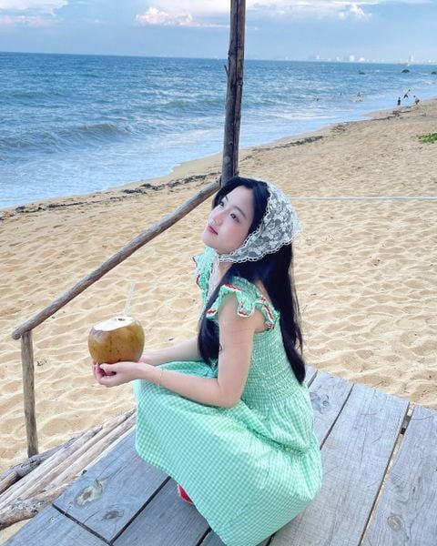 Đầm Nữ TheBlueTshirt Mini Dress - Pearl Green Gingham ZigZag Lace