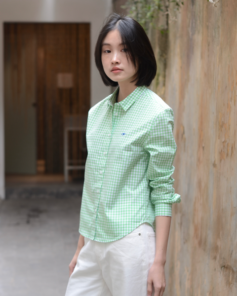 Áo Sơ Mi Nữ TheBlueTshirt Ultimate Classic Shirt - Pearl Green Gingham