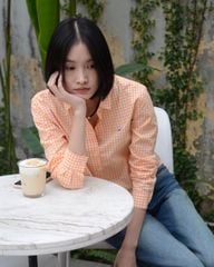 Áo Sơ Mi Nữ TheBlueTshirt Ultimate Classic Shirt - Orange Gingham