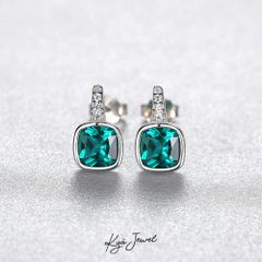 Hoa Tai Bạc Nữ Đá Xanh Cao Cấp