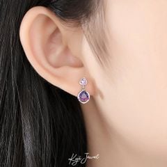 Hoa Tai Nữ Kya Jewel Đá Tam Giác Màu Tím Sang Trọng