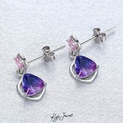 Hoa Tai Nữ Kya Jewel Đá Tam Giác Màu Tím Sang Trọng