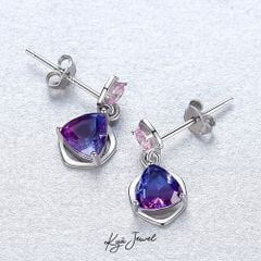 Hoa Tai Nữ Kya Jewel Đá Tam Giác Màu Tím Sang Trọng