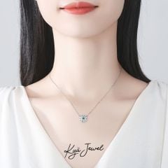 Dây Chuyền Nữ Kiểu Dáng Tròn Đính Đá Cz Xanh Lá Ý Nghĩa