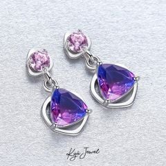 Hoa Tai Nữ Kya Jewel Đá Tam Giác Màu Tím Sang Trọng