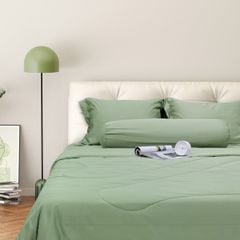 Bộ Chăn Ga Gối Nin House Classic Xanh Lá Mạ C190707
