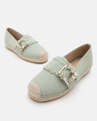 Giày Lười Nữ Pazzion Nancy Crystal Embellished Buckle Espadrilles