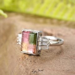 Nhẫn Nữ Kya Jewel Đá Tourmaline Vuông Phá Cách