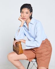 Quần Short Nữ F2 Linen  Nâu Đậm Tender Drit