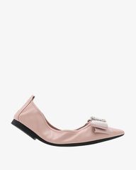 Giày Búp Bê Nữ Pazzion Leslie Diamante Bow Pointed Toe Foldable Flats