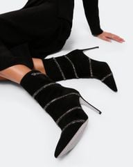 Giày Boots Nữ Rene Caovilla Cleo Crystal Booties 100 mm