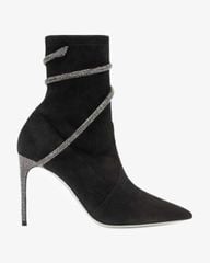 Giày Boots Nữ Rene Caovilla Cleo Crystals Black Bootie 100 mm