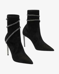Giày Boots Nữ Rene Caovilla Cleo Crystals Black Bootie 100 mm