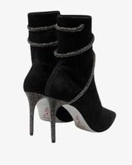 Giày Boots Nữ Rene Caovilla Cleo Crystals Black Bootie 100 mm