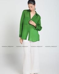 Áo Sơ Mi Nữ F2 Linen Xanh Lá