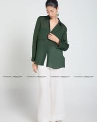 Áo Sơ Mi Nữ F2 Linen Xanh Nhớt