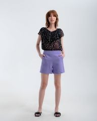 Quần Short Linen F2 Tím Hương Mùa Hè