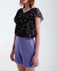 Quần Short Linen F2 Tím Hương Mùa Hè