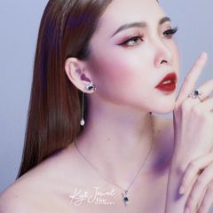 Hoa Tai Nữ Pha Lê Swarovski Chim Ruồi Xanh