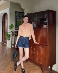 Áo Sơ Mi Nữ TheBlueTshirt Ultimate Classic Shirt - Orange Gingham