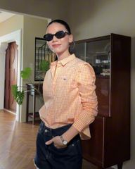 Áo Sơ Mi Nữ TheBlueTshirt Ultimate Classic Shirt - Orange Gingham