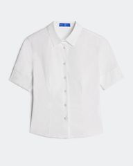 Áo Sơ Mi Nữ TheBlueTshirt Upper Side Shirt - Ivory White