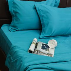 Bộ Chăn Ga Gối Nin House Classic Teal Blue C190710