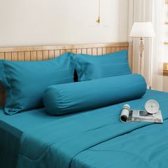 Bộ Chăn Ga Gối Nin House Classic Teal Blue C190710