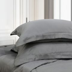 Bộ Chăn Ga Gối Nin House Classic Charcoal Grey C190713