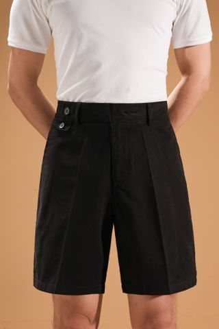 Quần ngố kaki màu đen trơn Adam Store - QNC008D