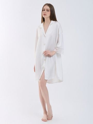 Váy ngủ lụa băng phối ren freesize 45–75kg SM60