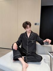 Đồ ngủ pyjama lụa nam nữ Shury Store Home Wear DD34 size 45-95kg tay dài quần dài  bộ đôi couple lụa