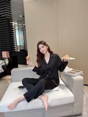 Đồ bộ ngủ nữ pyjama lụa Shury Store Home Wear TD80 tay dài quần dài bộ ngủ lụa pyjama from xuông mát